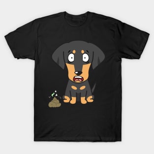 Funny dachshund smells poo poo T-Shirt